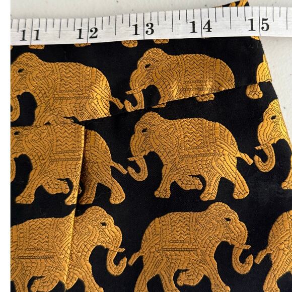 J.Crew Elephant Parade Origami Mini Skirt Black Gold Women’s Size 2 - Picture 7 of 8